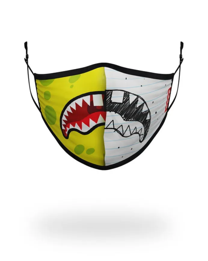 ADULT DOODLEBOB SPLIT SHARK FORM FITTING FACE-COVERING