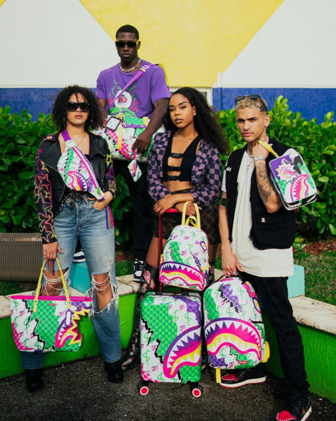 DREAMY TECHNICOLOR SHARKNAUTICS HARDSHELL CARRY-ON LUGGAGE